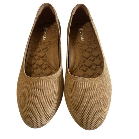 Vivaia Tamia Wedge Pro Tan Heel Almond Toe Diamond Padded Comfort EU 40 / US 9 - Picture 5 of 13